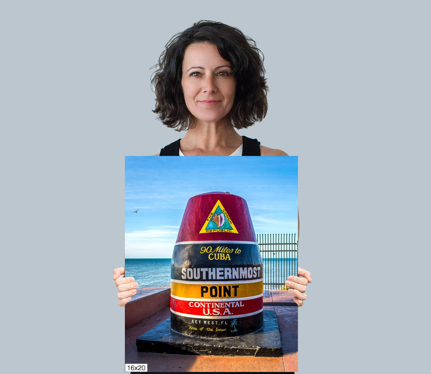 Boundary of Bliss: U.S. Southernmost Point Key West Florida Sign Nautical Metal Print Home Wall Art