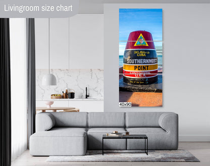 Boundary of Bliss: U.S. Southernmost Point Key West Florida Sign Nautical Metal Print Home Wall Art