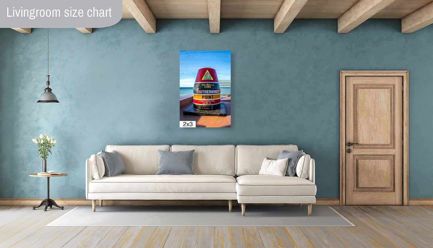 Boundary of Bliss: U.S. Southernmost Point Key West Florida Sign Nautical Metal Print Home Wall Art