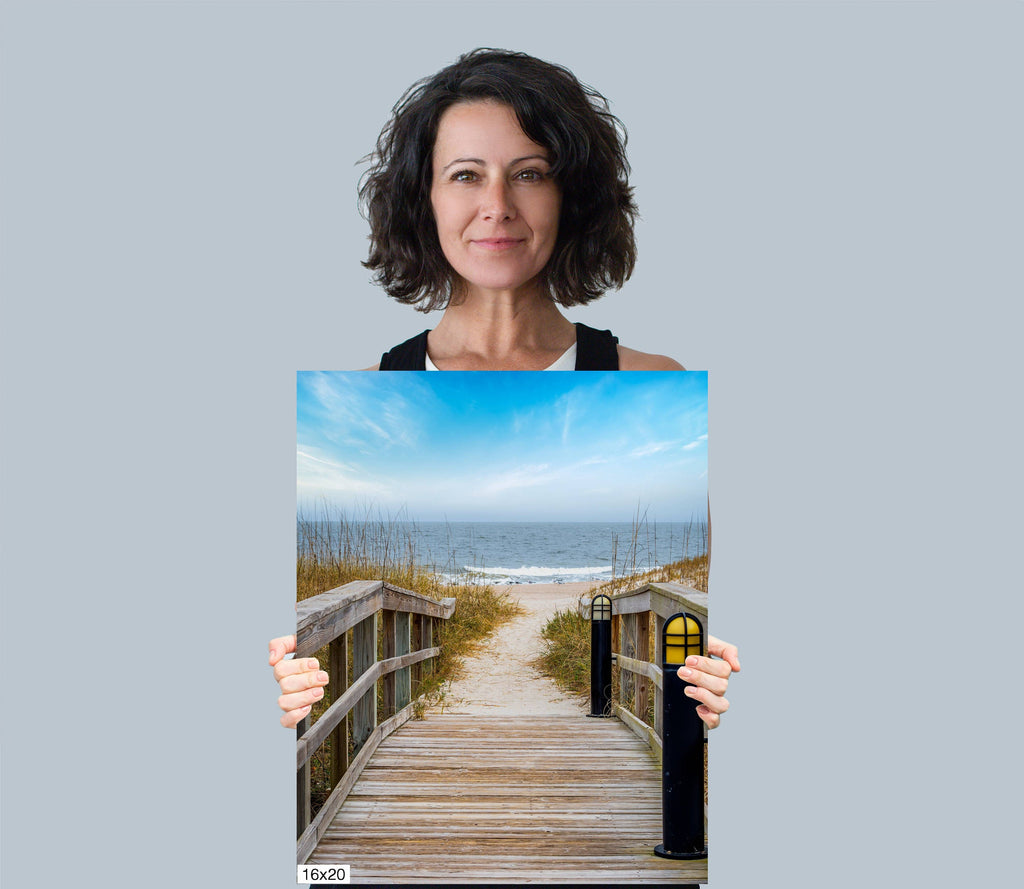Trail to Paradise: Wooden Pathway to the Beach Florida Seascape Photography Amelia Island Canvas Print Wall Art