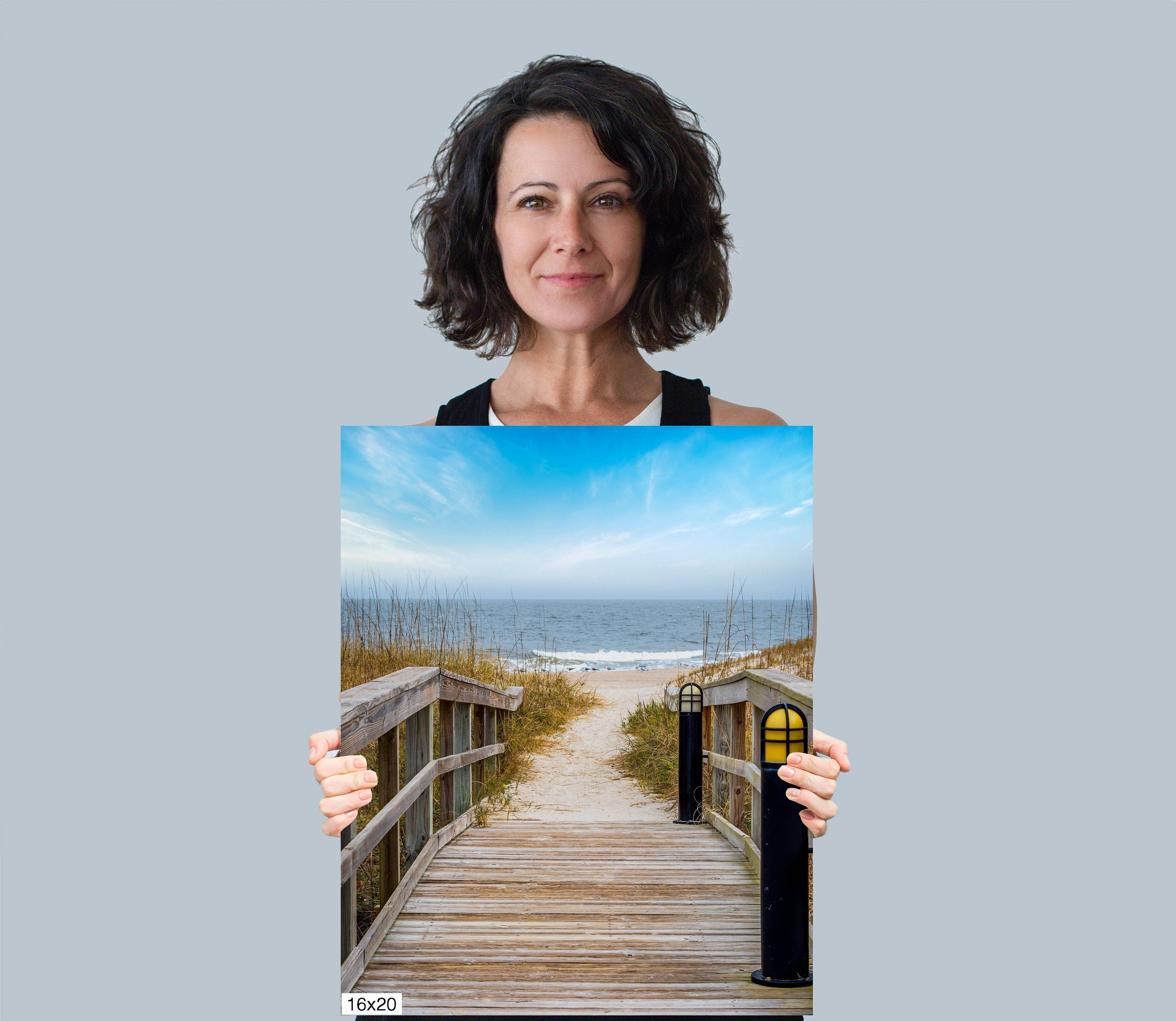 Trail to Paradise: Wooden Pathway to the Beach Florida Seascape Photography Amelia Island Canvas Print Wall Art