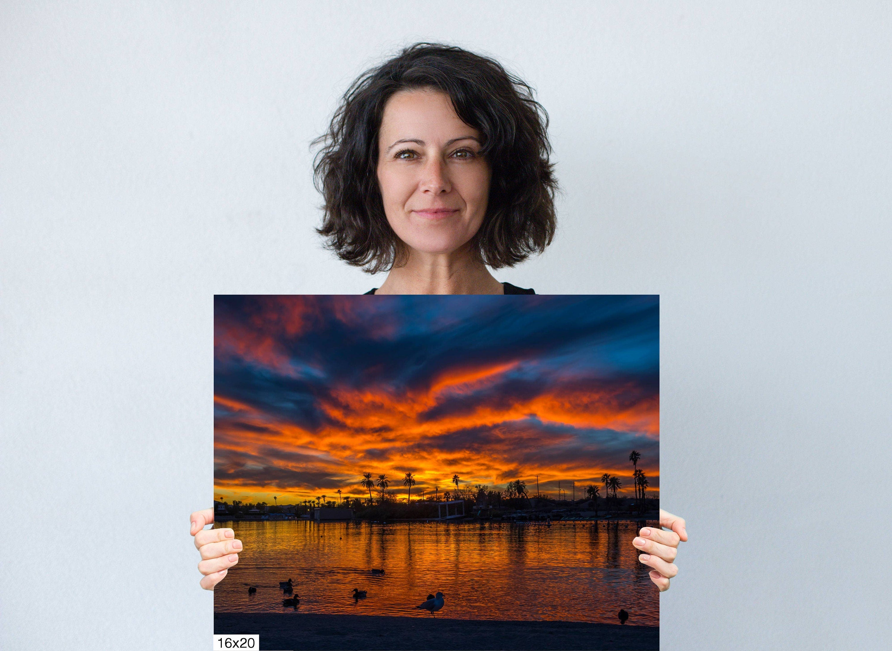 Twilight Reflections: Lake Havasu Sunset Landscape Photography Wall Art