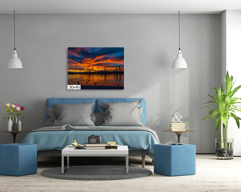 Twilight Reflections: Lake Havasu Sunset Landscape Photography Wall Art