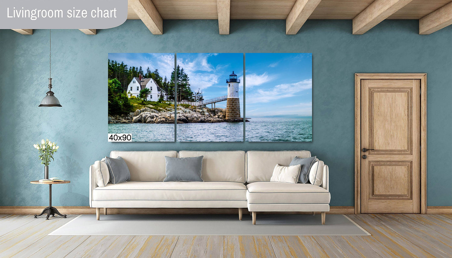 Coastal Charm: Isle au Haut Lighthouse Acadia National Park Nautical Print Wall Art