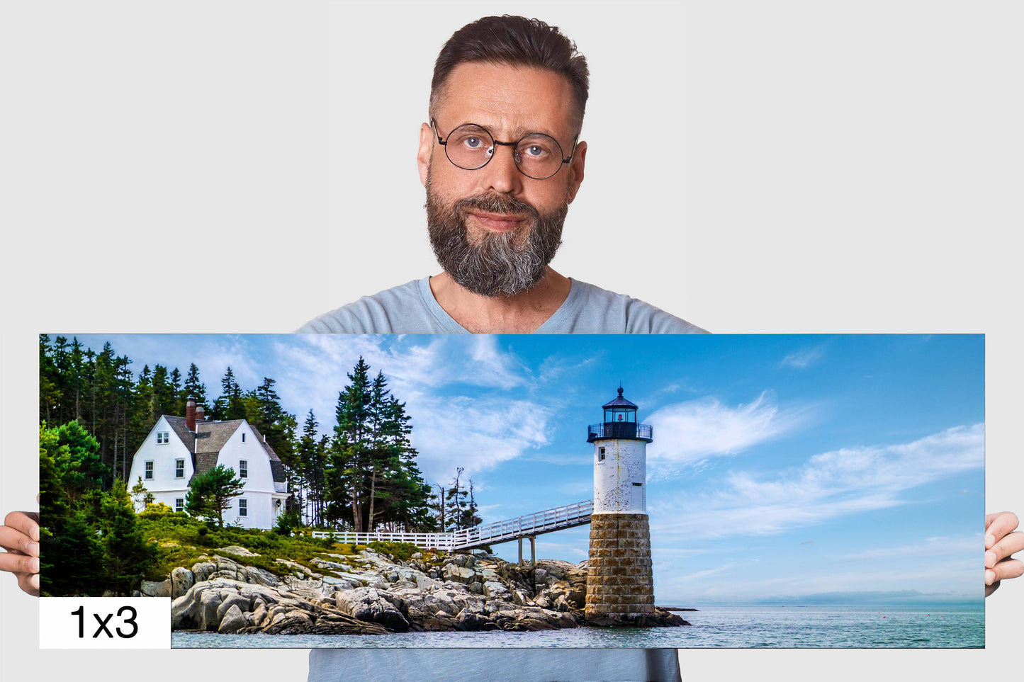 Coastal Charm: Isle au Haut Lighthouse Acadia National Park Nautical Print Wall Art