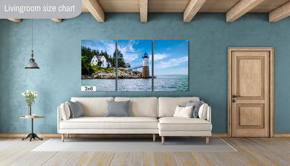 Coastal Charm: Isle au Haut Lighthouse Acadia National Park Nautical Print Wall Art
