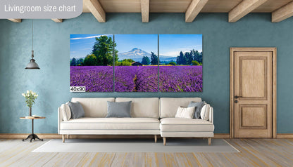 Mt Hood Lavender Field Print: Oregon Landscape Photography