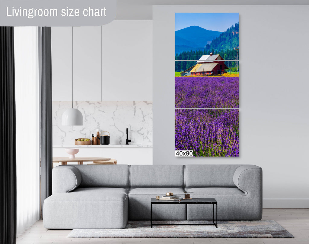 Lavender Field Print: Mount Hood, Oregon Landscape Photography