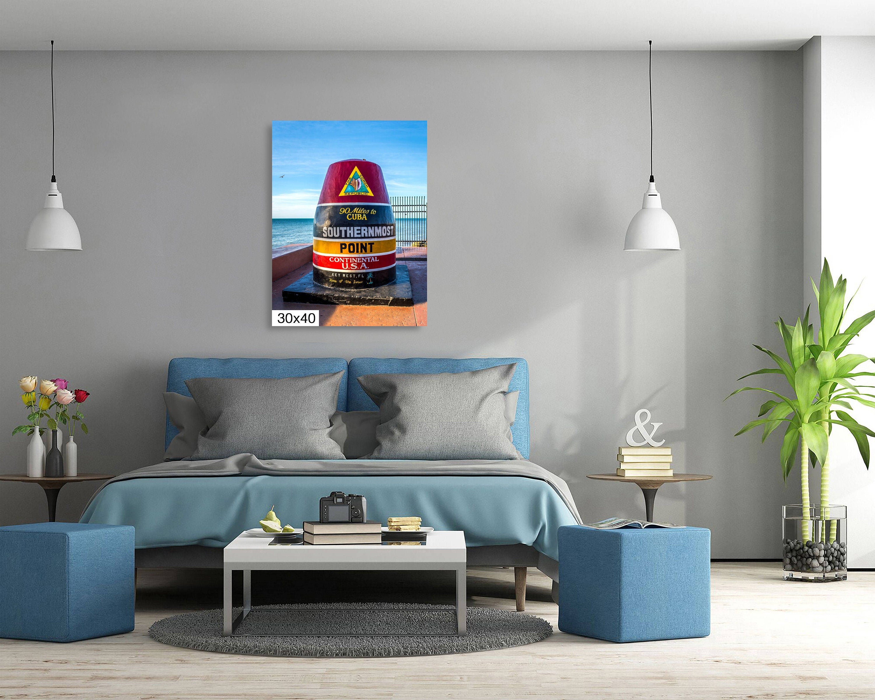 Boundary of Bliss: U.S. Southernmost Point Key West Florida Sign Nautical Metal Print Home Wall Art