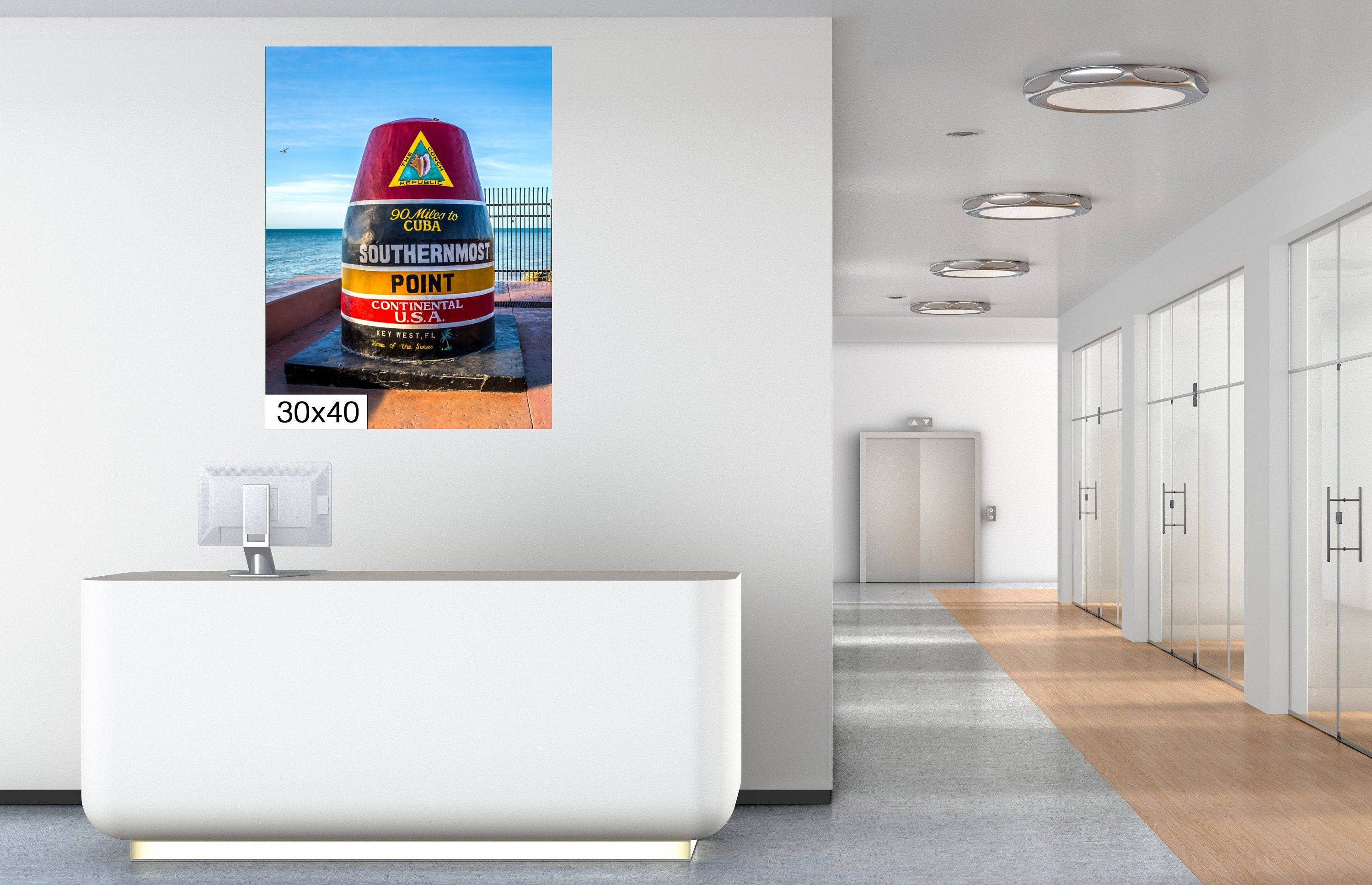 Boundary of Bliss: U.S. Southernmost Point Key West Florida Sign Nautical Metal Print Home Wall Art