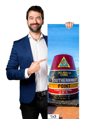 Boundary of Bliss: U.S. Southernmost Point Key West Florida Sign Nautical Metal Print Home Wall Art