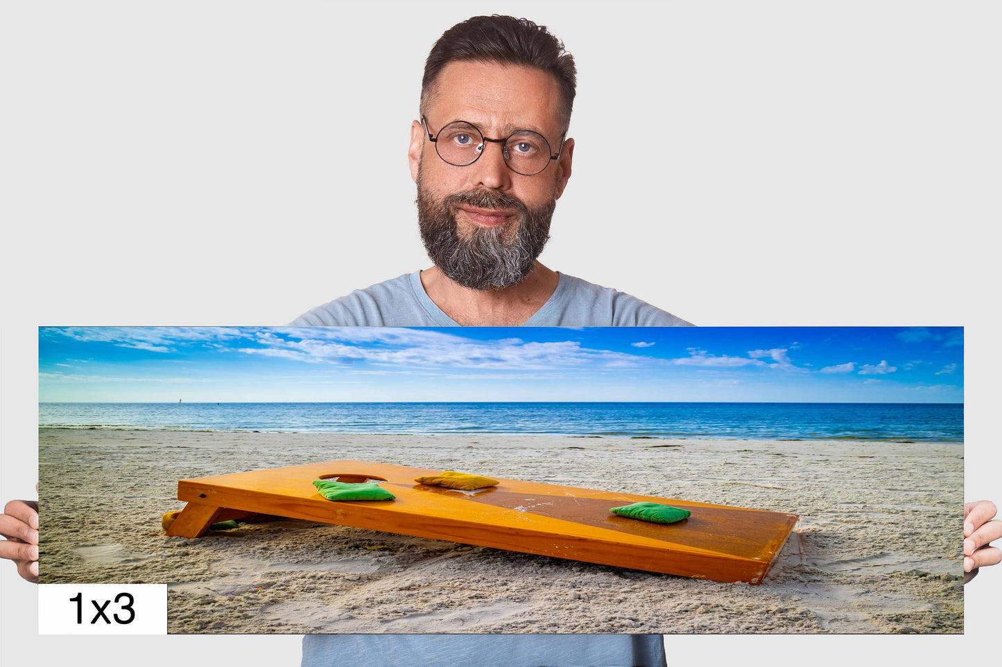 Beach Games Galore: Cornhole on the Beach Seascape Photography Beach Wall Art Travel Canvas Print