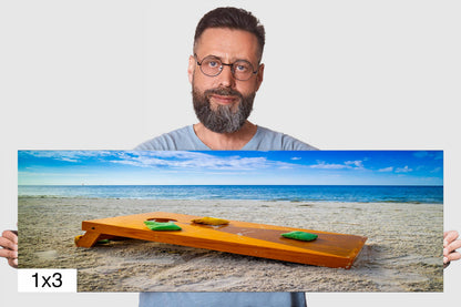 Beach Games Galore: Cornhole on the Beach Seascape Photography Beach Wall Art Travel Canvas Print