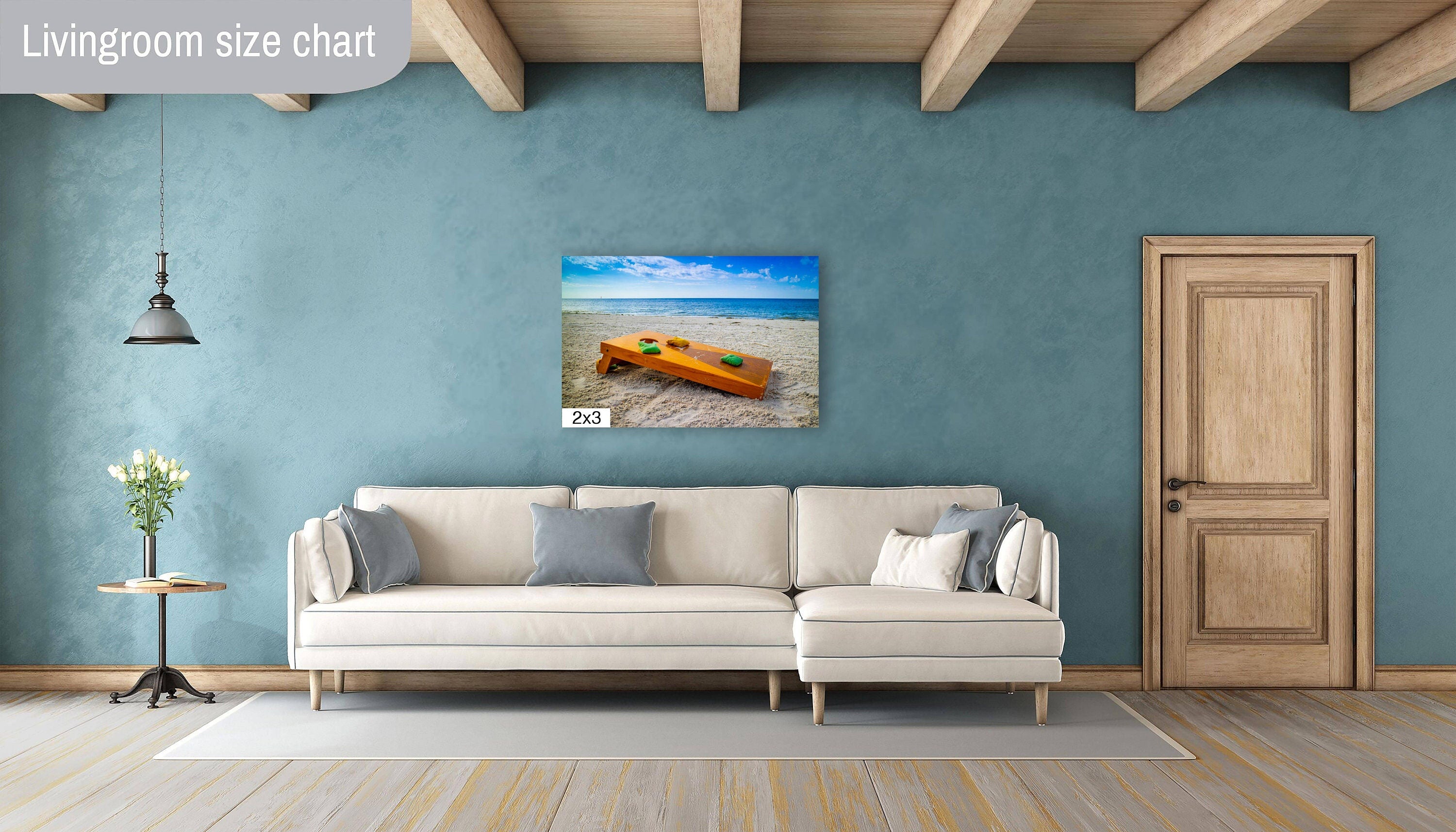 Beach Games Galore: Cornhole on the Beach Seascape Photography Beach Wall Art Travel Canvas Print