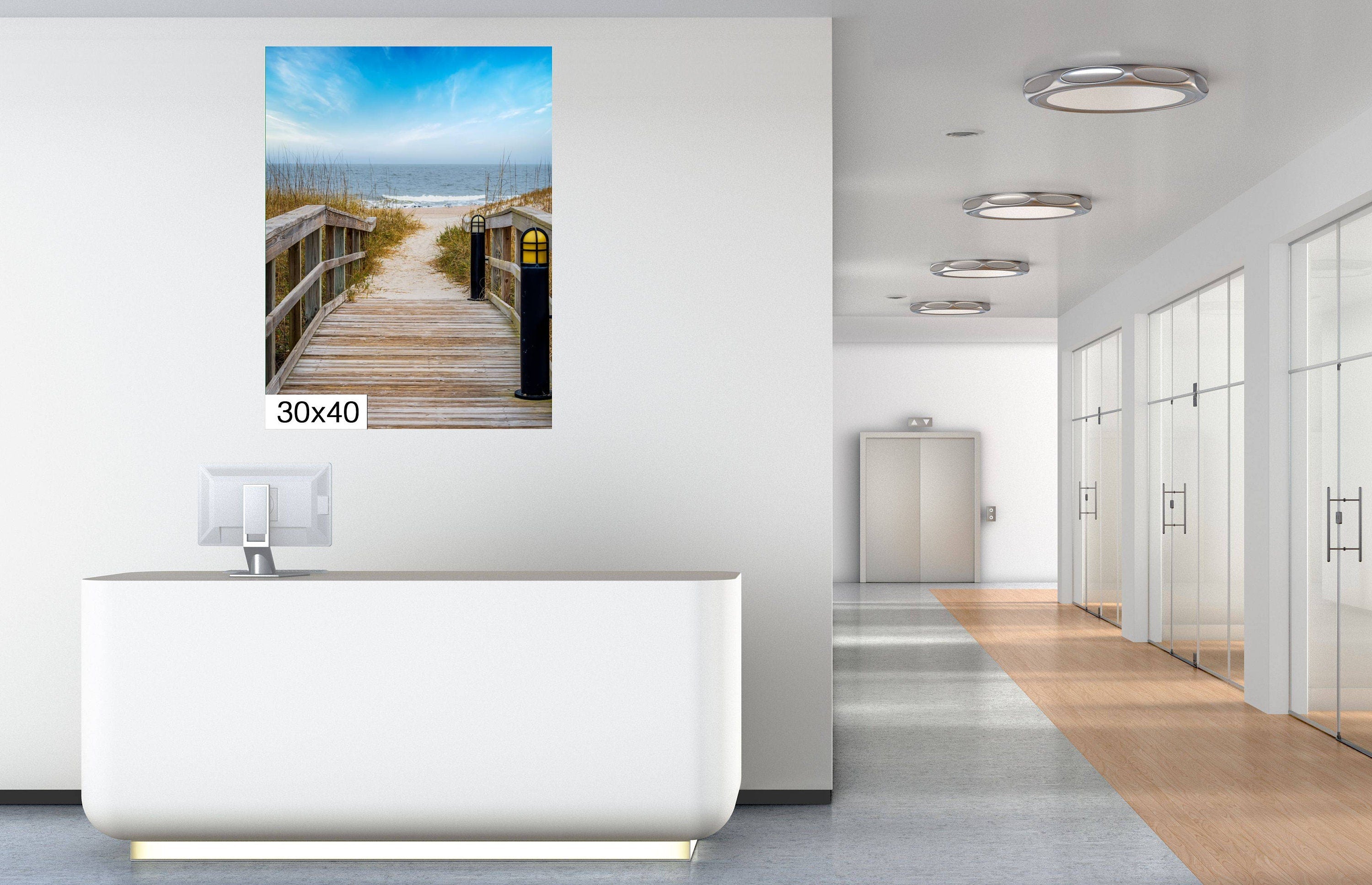 Trail to Paradise: Wooden Pathway to the Beach Florida Seascape Photography Amelia Island Canvas Print Wall Art