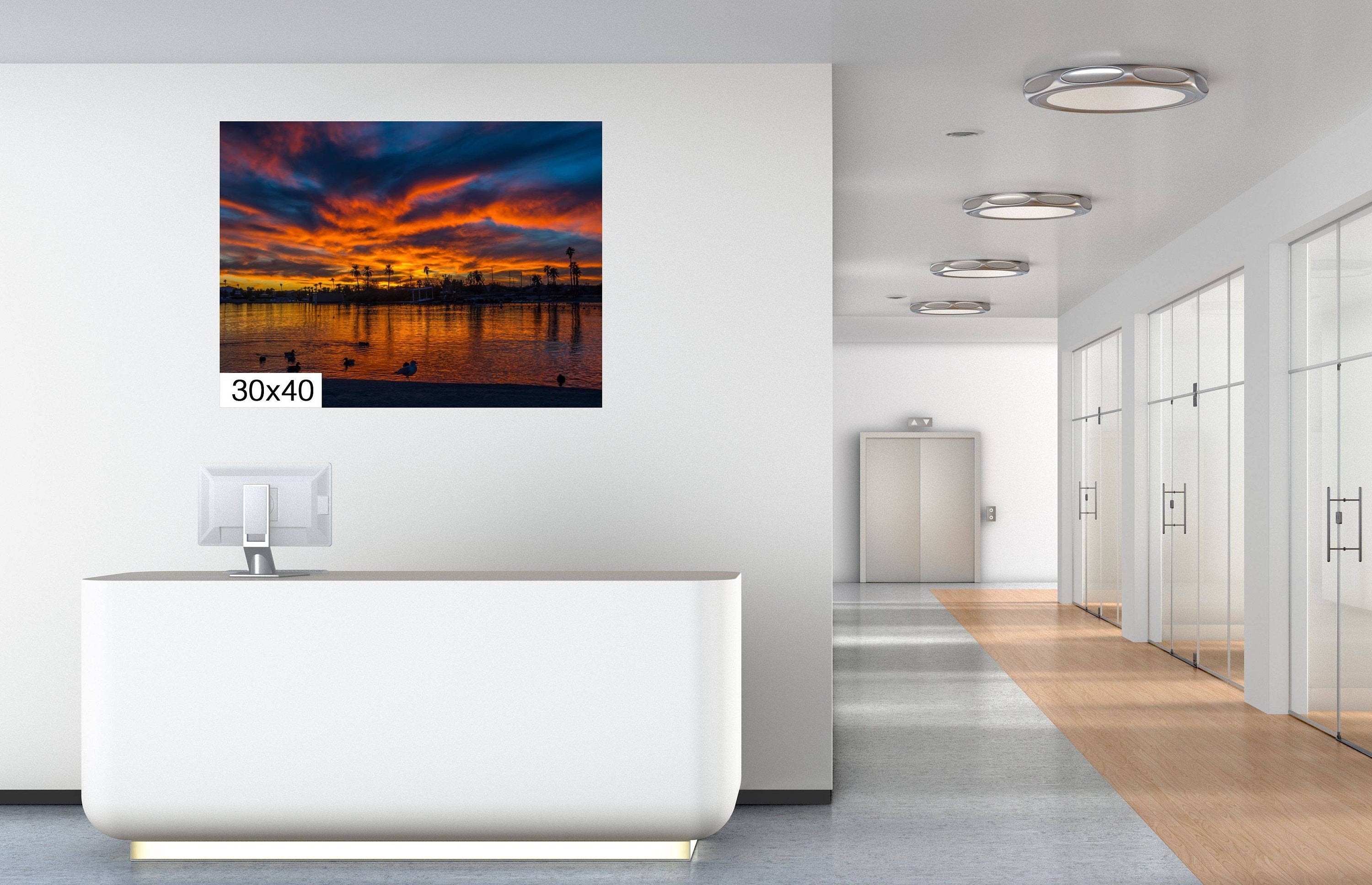 Twilight Reflections: Lake Havasu Sunset Landscape Photography Wall Art