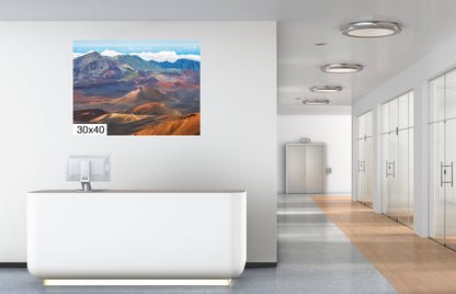 Nature's Playground: Haleakala National Park Volcano Maui Photography Metal Canvas Print Home Wall Art