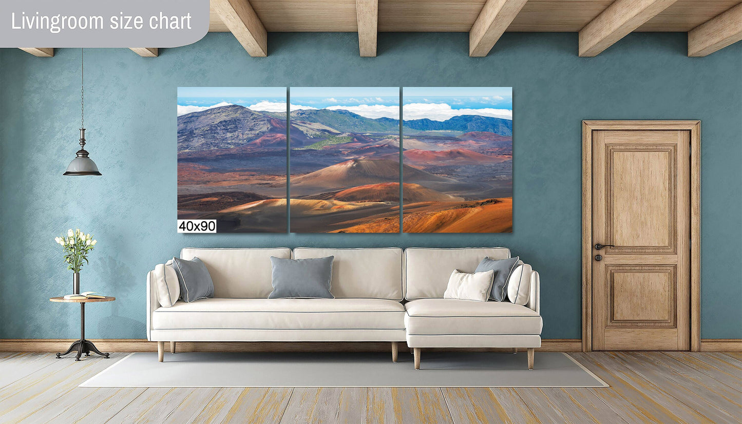 Nature's Playground: Haleakala National Park Volcano Maui Photography Metal Canvas Print Home Wall Art