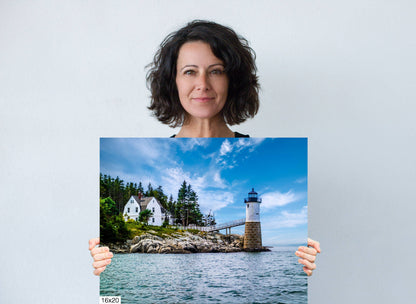 Coastal Charm: Isle au Haut Lighthouse Acadia National Park Nautical Print Wall Art