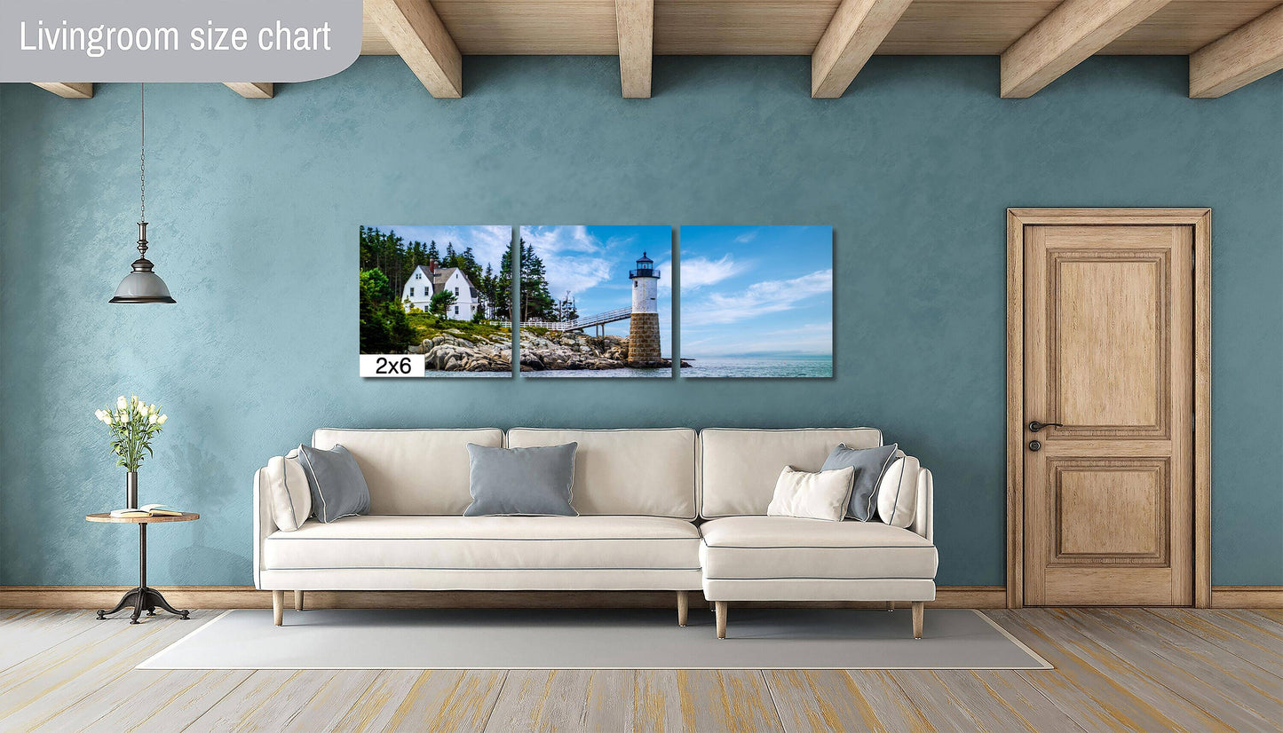Coastal Charm: Isle au Haut Lighthouse Acadia National Park Nautical Print Wall Art
