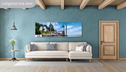 Coastal Charm: Isle au Haut Lighthouse Acadia National Park Nautical Print Wall Art