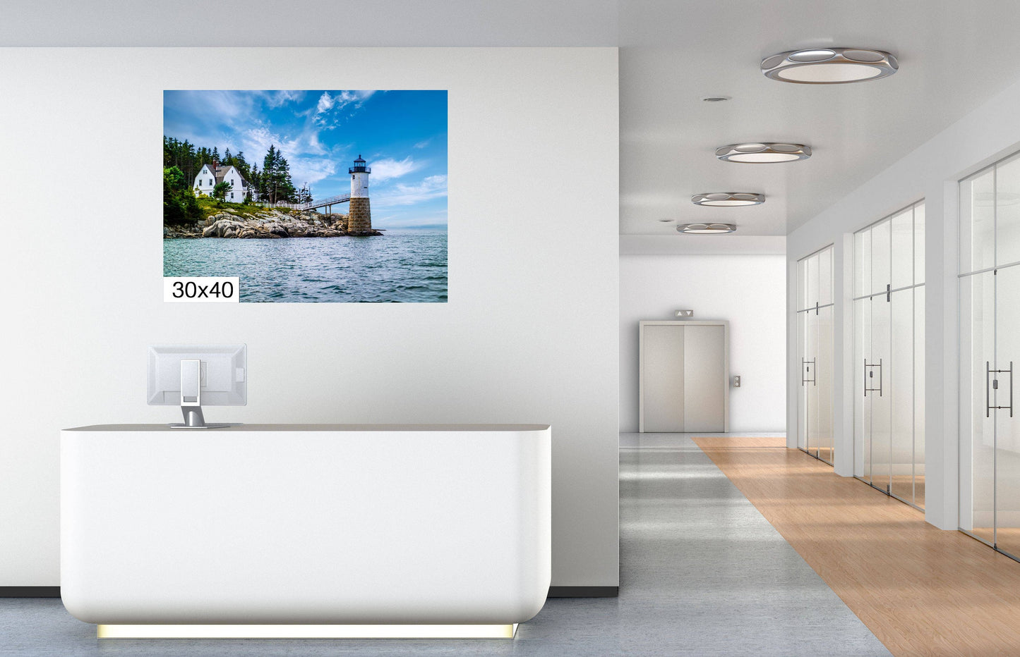 Coastal Charm: Isle au Haut Lighthouse Acadia National Park Nautical Print Wall Art