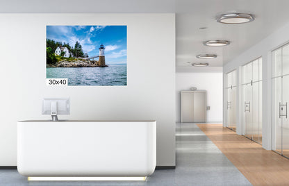 Coastal Charm: Isle au Haut Lighthouse Acadia National Park Nautical Print Wall Art