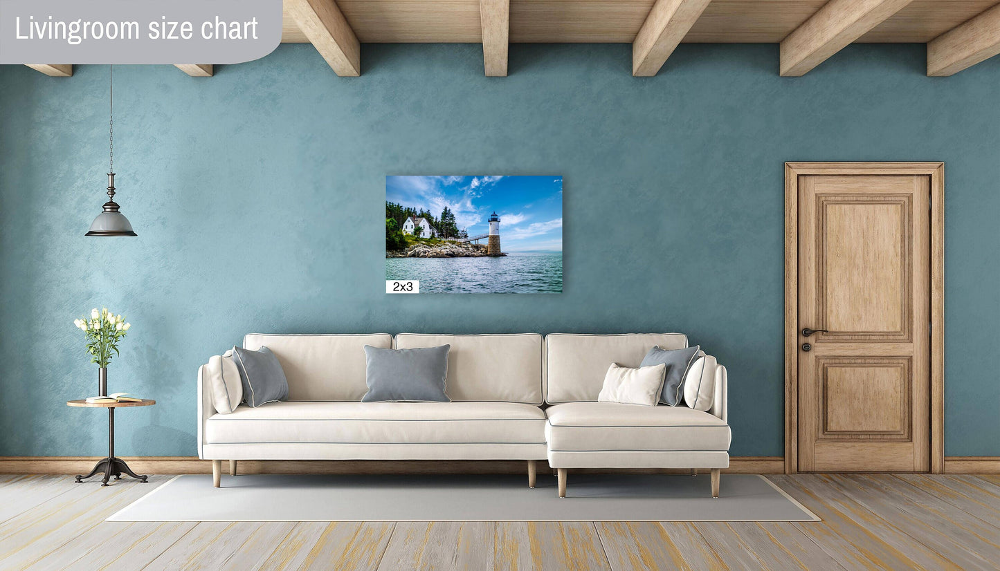 Coastal Charm: Isle au Haut Lighthouse Acadia National Park Nautical Print Wall Art