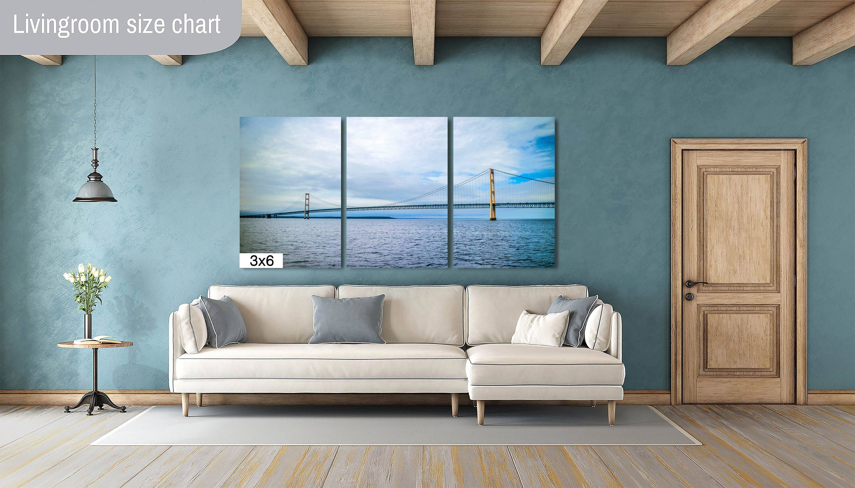 Bridging Time: Mackinac Bridge Michigan Architecture Seascape Photography Wall Art