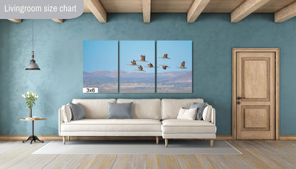 Dancing in the Sky: Sandhill Cranes in Flight Bird Watching Photography Nature Wall Art Print