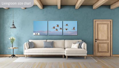 Dancing in the Sky: Sandhill Cranes in Flight Bird Watching Photography Nature Wall Art Print