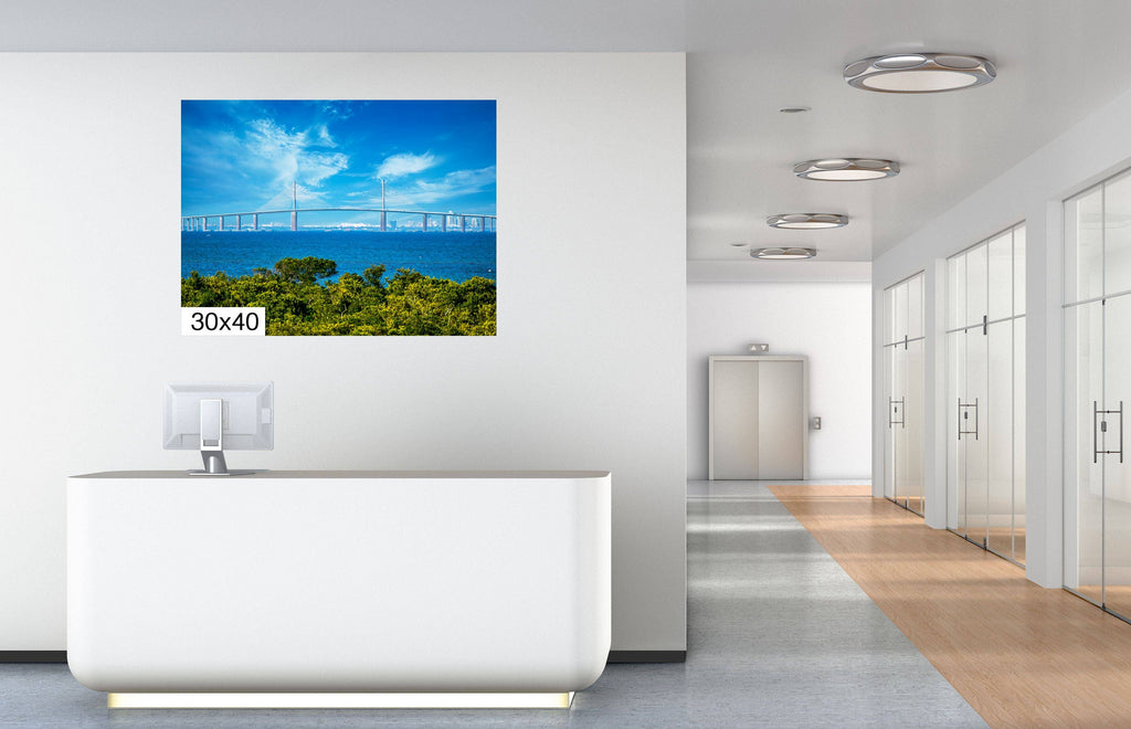 Bridging Horizons: Sunshine Skyway Bridge Florida Architecture Photography Home Decor Wall Art