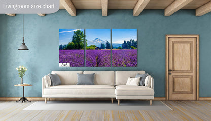 Mt Hood Lavender Field Print: Oregon Landscape Photography