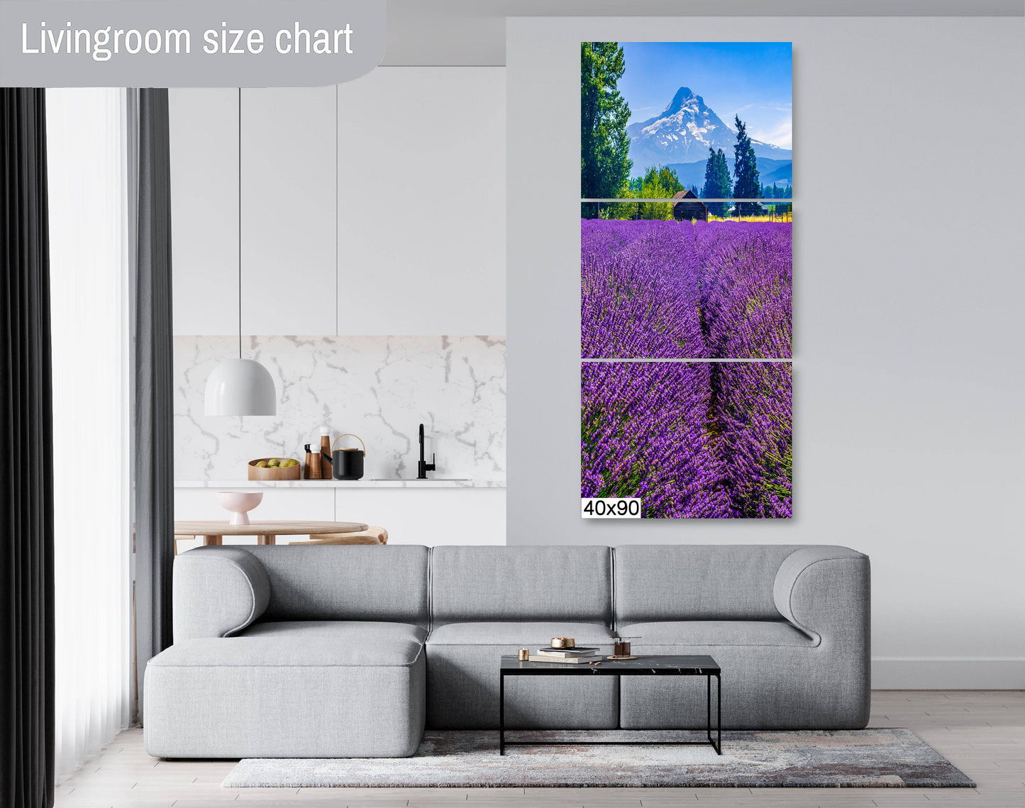 Mt Hood Lavender Field Print: Oregon Mountain Flower Photography