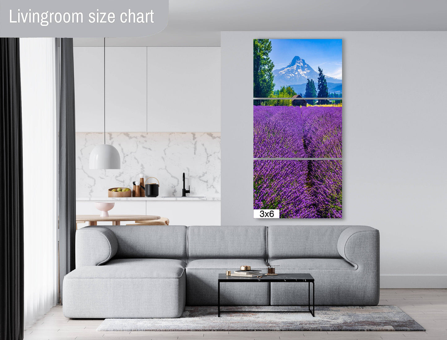 Mt Hood Lavender Field Print: Oregon Mountain Flower Photography