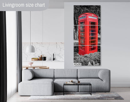 Booth of Memories: Red Phone Booth Vintage Wall Art Photography English Telephone Canvas Metal Print Classic Unique Home Decor