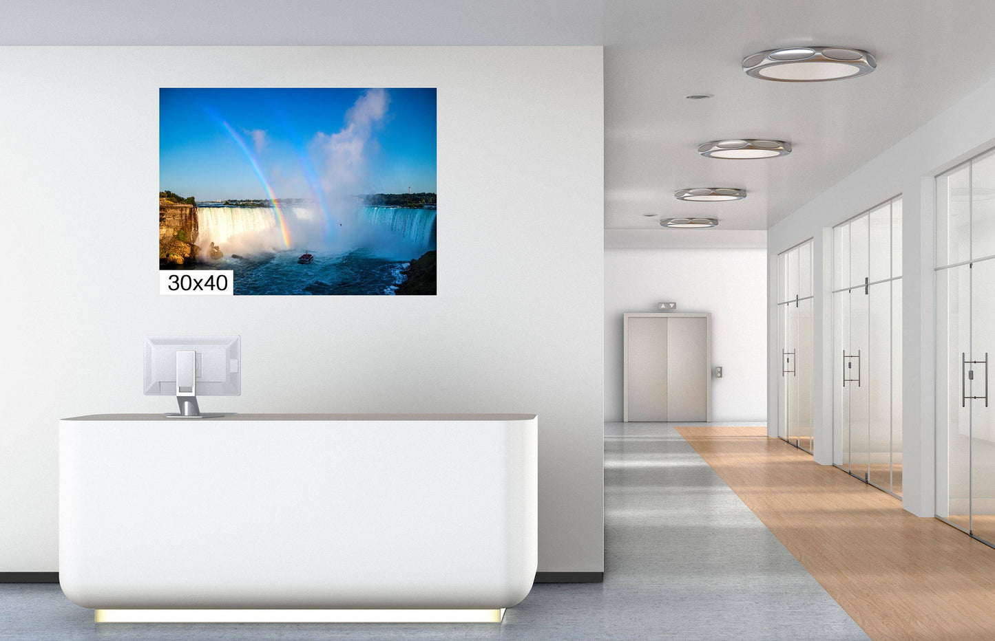 Niagara Falls Rainbow Art – Double Rainbow Photo Canvas | Ontario Waterfall Print