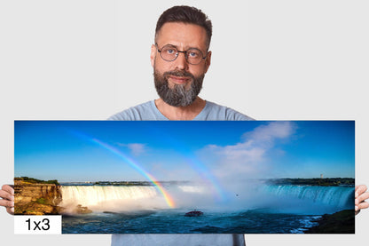 Niagara Falls Rainbow Art – Double Rainbow Photo Canvas | Ontario Waterfall Print