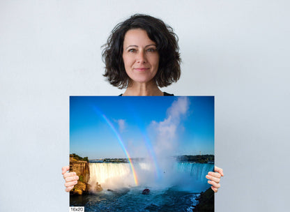 Niagara Falls Rainbow Art – Double Rainbow Photo Canvas | Ontario Waterfall Print