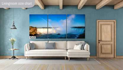Niagara Falls Rainbow Art – Double Rainbow Photo Canvas | Ontario Waterfall Print