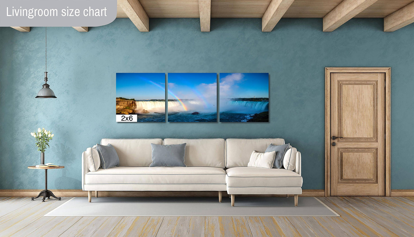 Niagara Falls Rainbow Art – Double Rainbow Photo Canvas | Ontario Waterfall Print