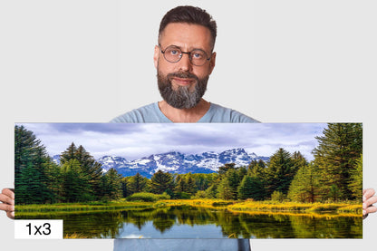 Mirror of Tranquility: Grand Teton Water Reflection Stream Photography Print Wall Art