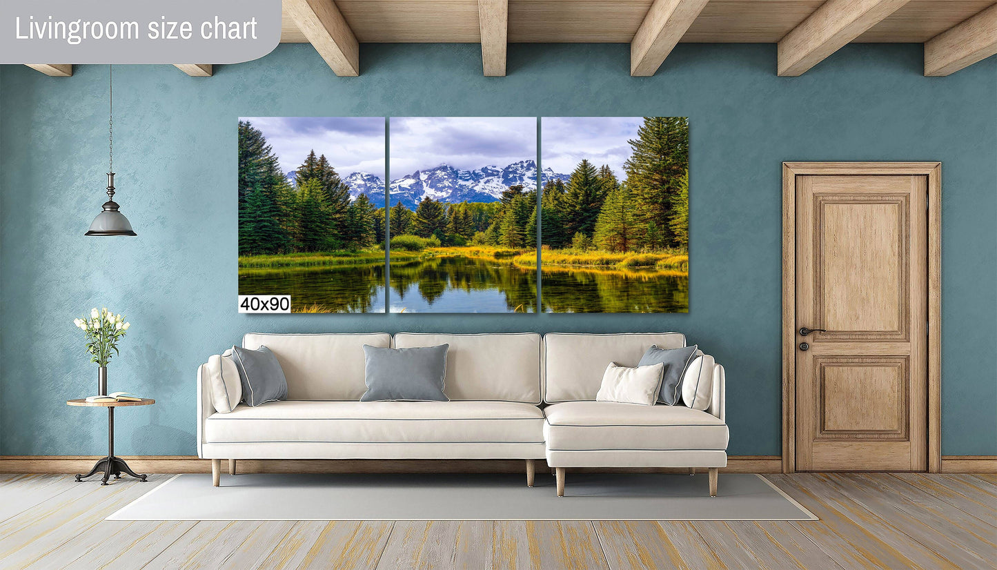 Mirror of Tranquility: Grand Teton Water Reflection Stream Photography Print Wall Art