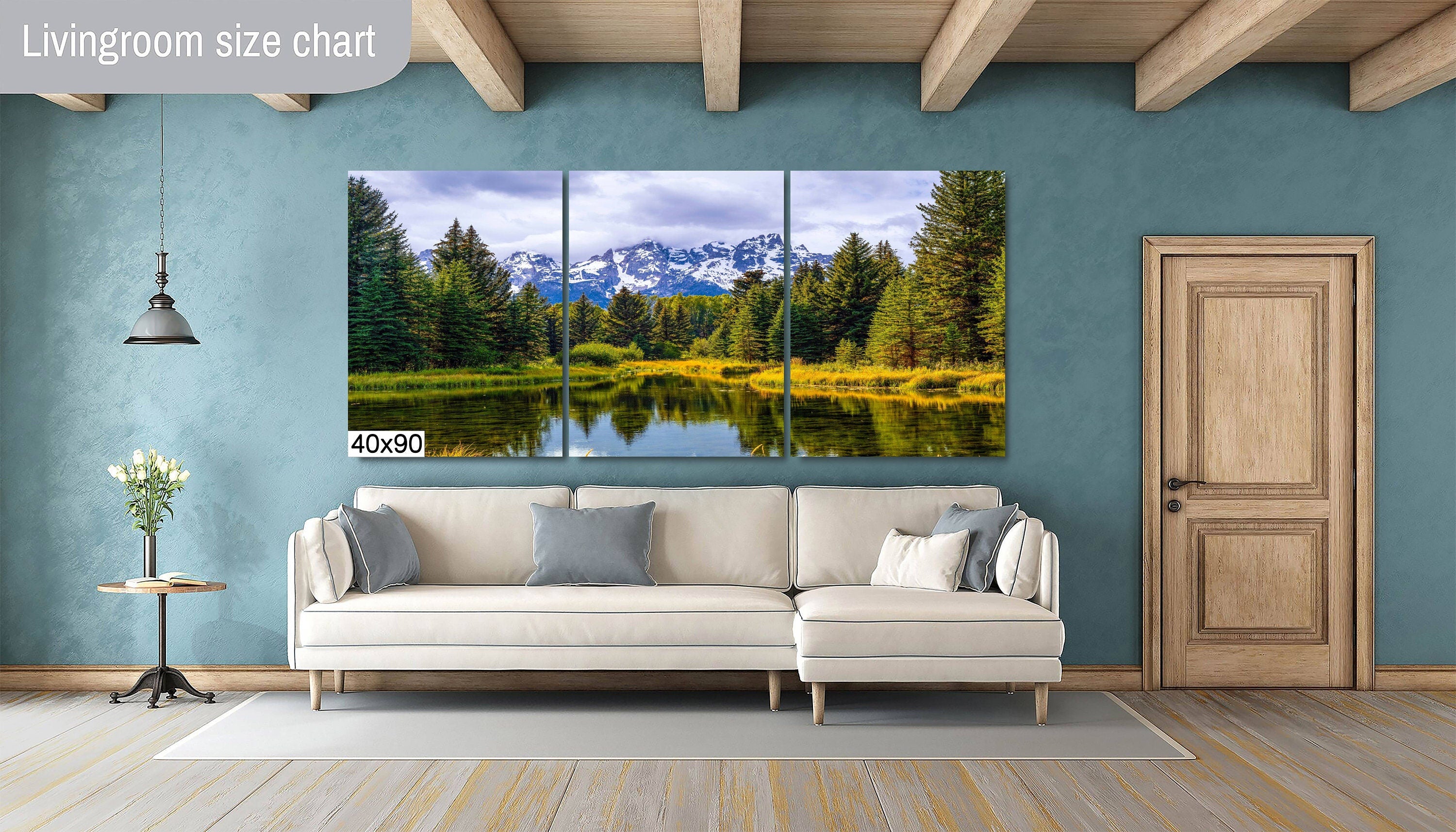 Mirror of Tranquility: Grand Teton Water Reflection Stream Photography Print Wall Art