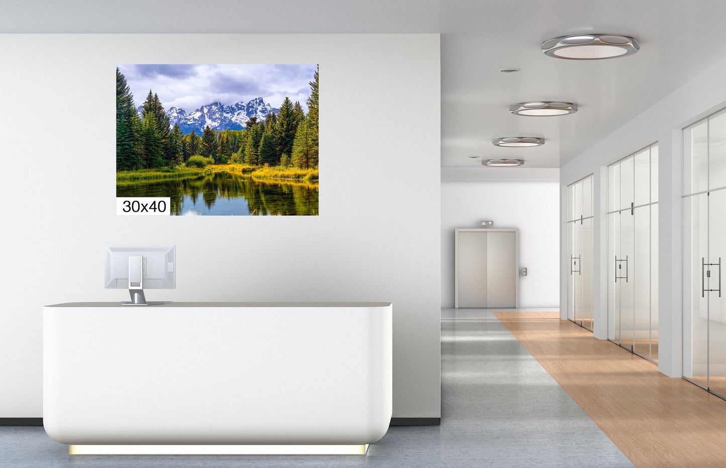 Mirror of Tranquility: Grand Teton Water Reflection Stream Photography Print Wall Art