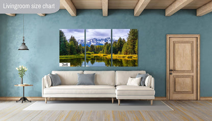 Mirror of Tranquility: Grand Teton Water Reflection Stream Photography Print Wall Art