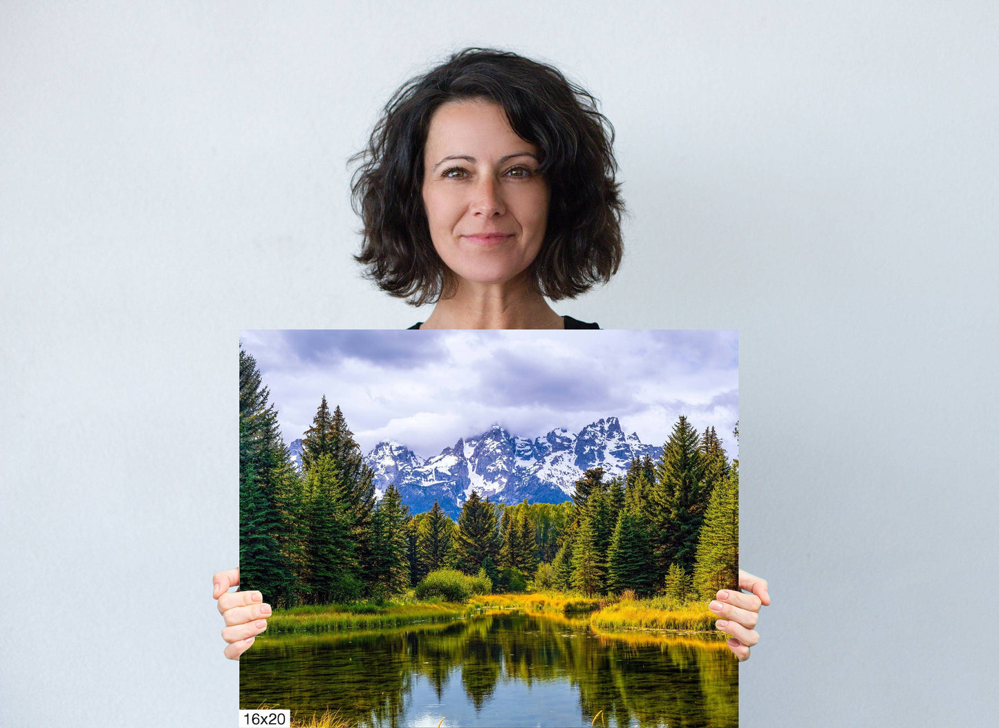 Mirror of Tranquility: Grand Teton Water Reflection Stream Photography Print Wall Art