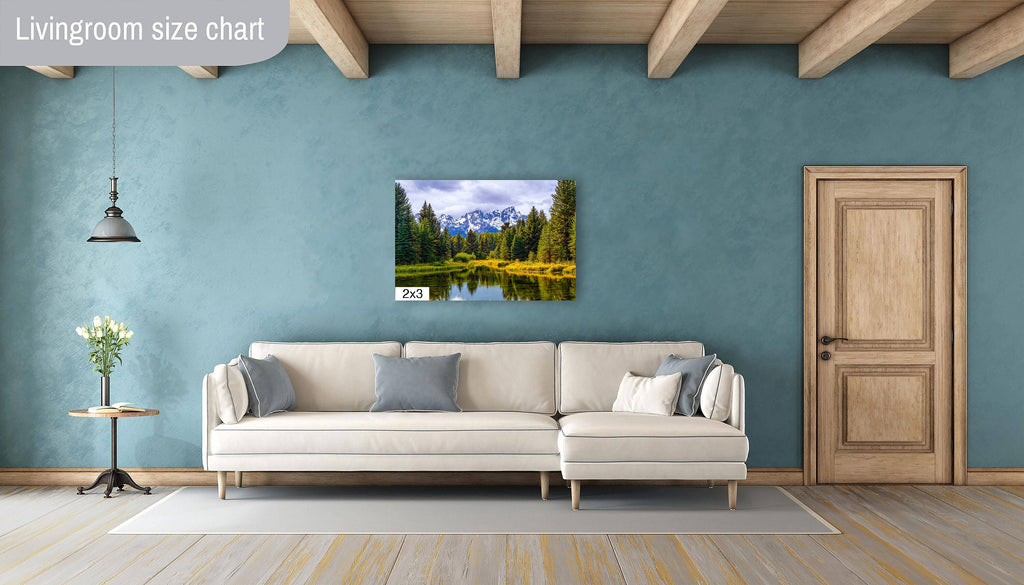 Mirror of Tranquility: Grand Teton Water Reflection Stream Photography Print Wall Art