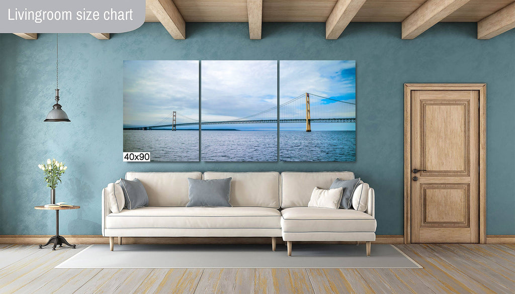 Bridging Time: Mackinac Bridge Michigan Architecture Seascape Photography Wall Art