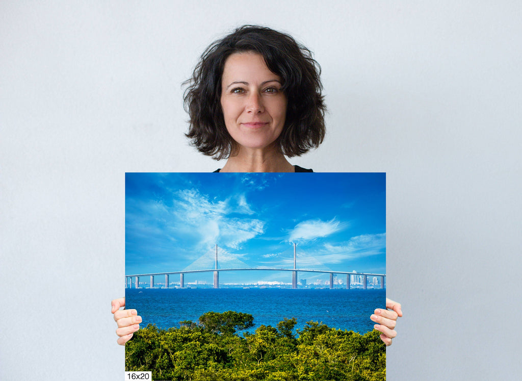 Bridging Horizons: Sunshine Skyway Bridge Florida Architecture Photography Home Decor Wall Art